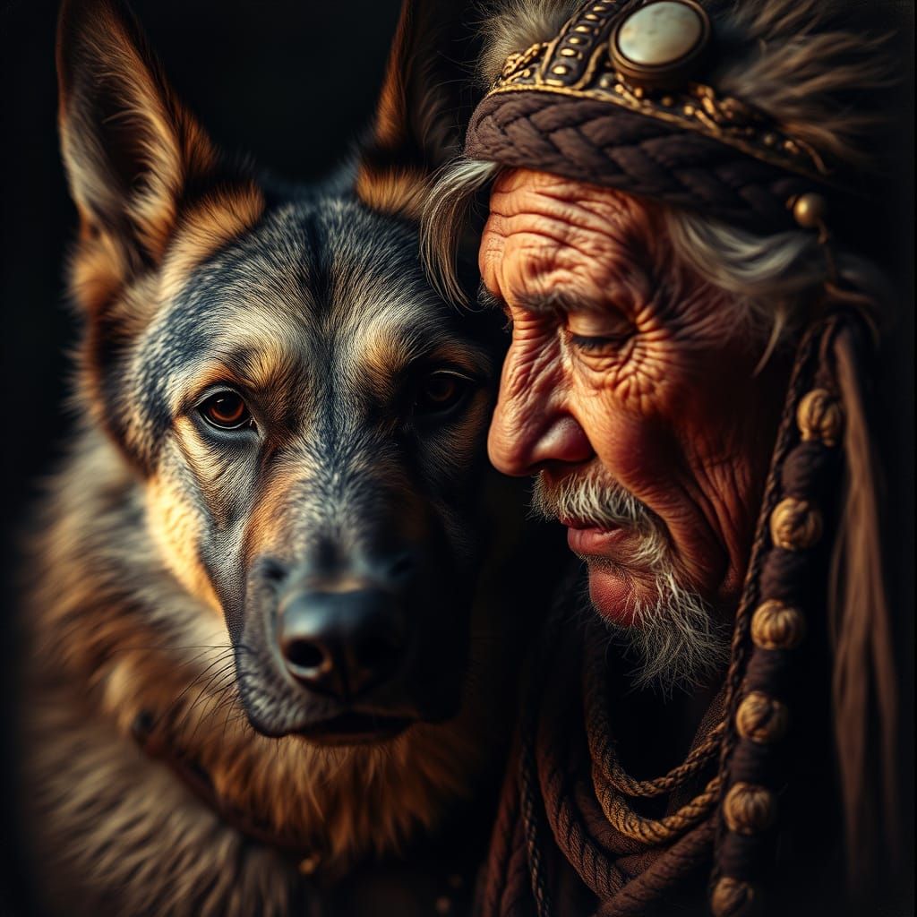 White Feather and his faithful hound