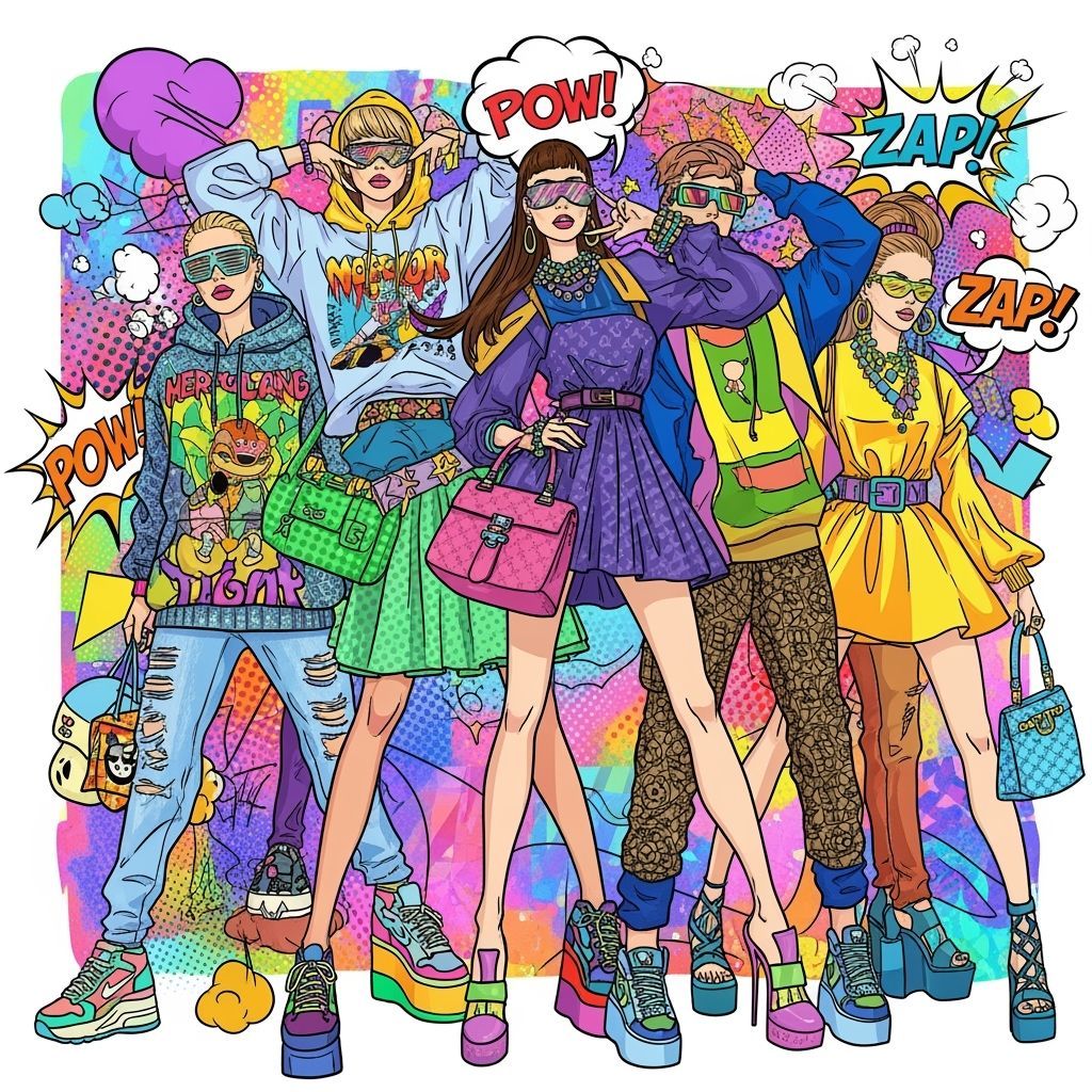 Vibrant Supermodels in Bold Pop Art Comic Style