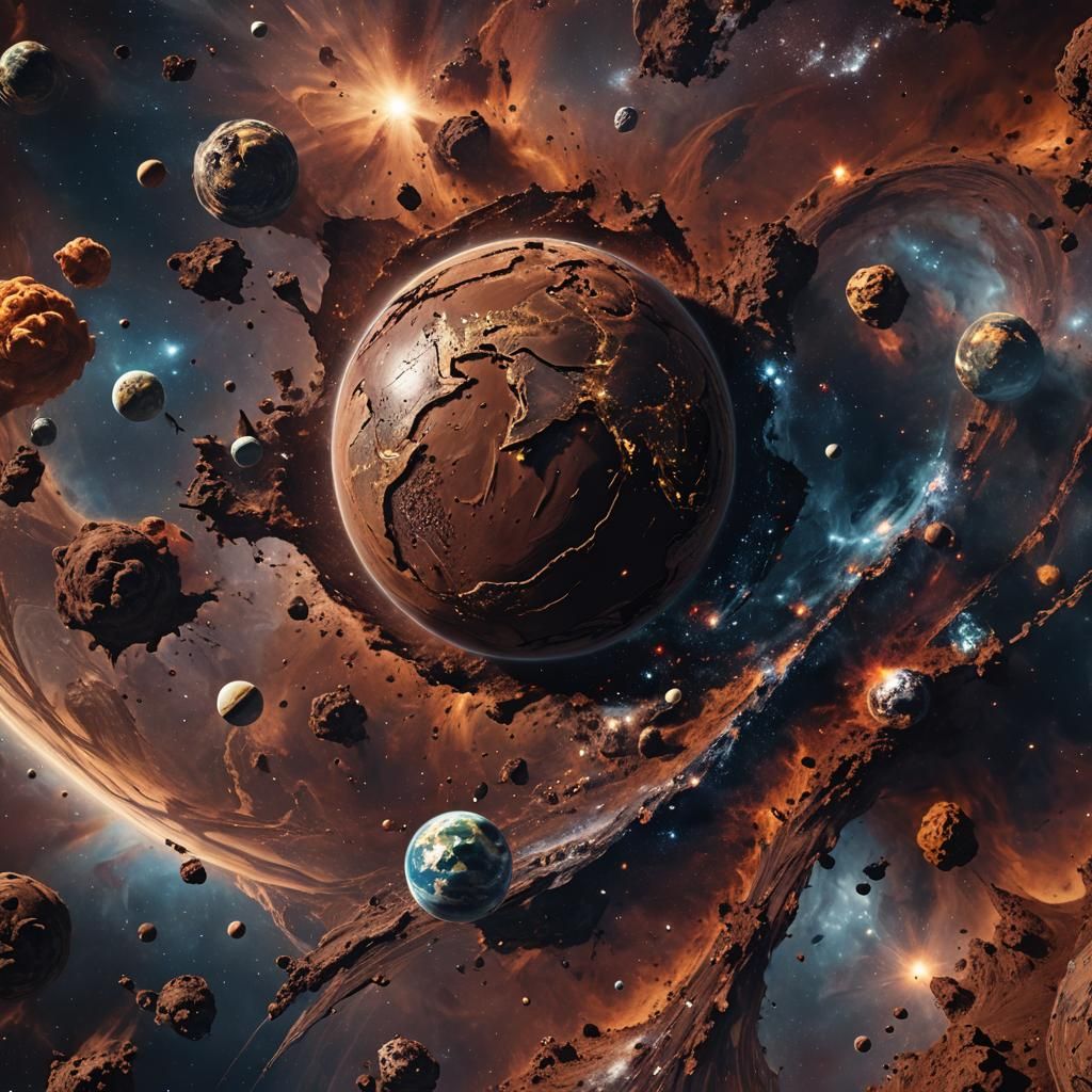 Chocolate Earth Viewed from Space: Digital Matte Painting