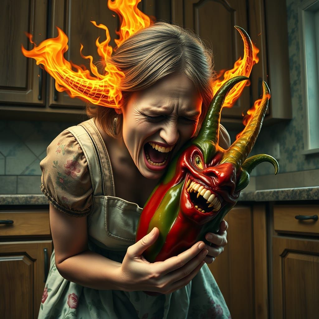 Fiery Tears: Woman's Anguish Over Evil Pepper