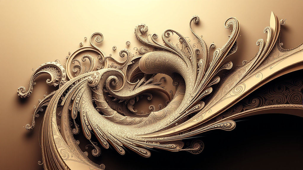Intricate Abstract Fractal Vector Art in 3D