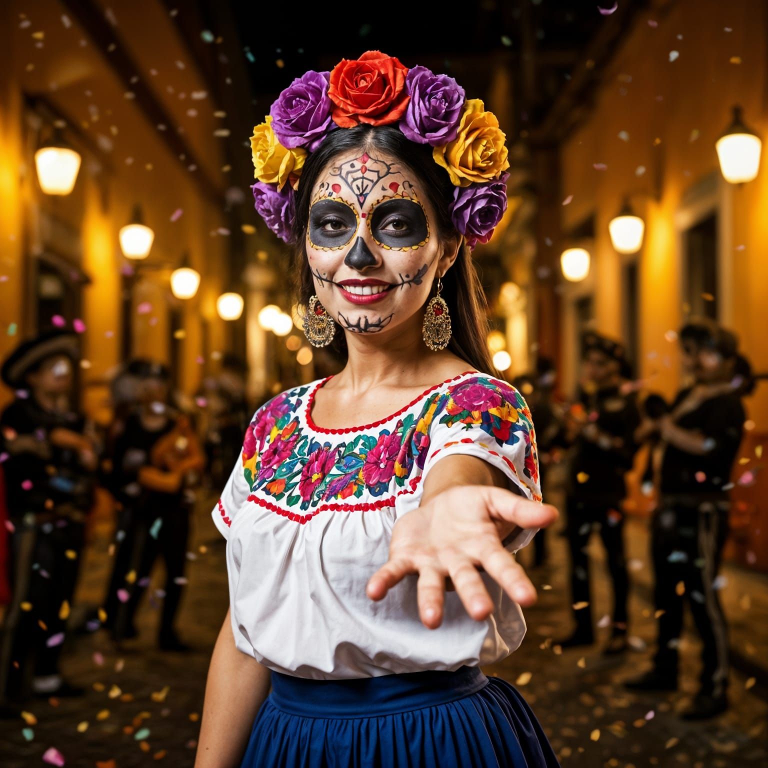 Vibrant Día de los Muertos Street Celebration