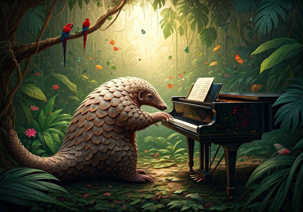 Pangolin the pianist