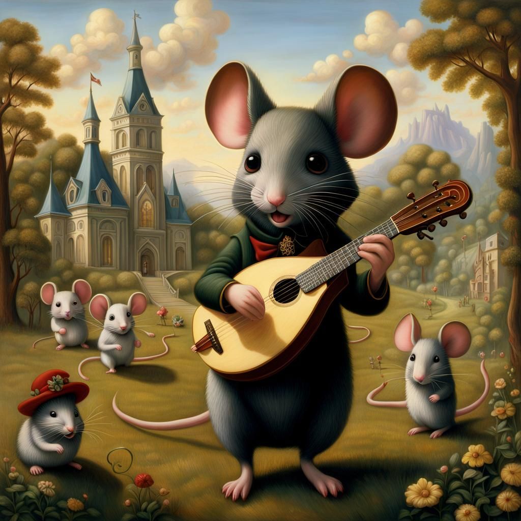 Mouse Musician's Matte Painting Masterpiece