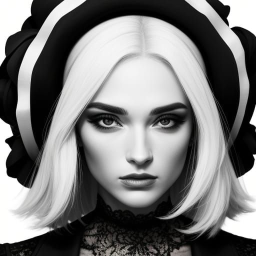 Hyperrealistic Black and White Portrait