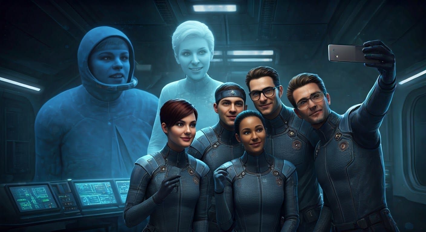 23rd Century Doctors Selfie with Ghostly Spectre