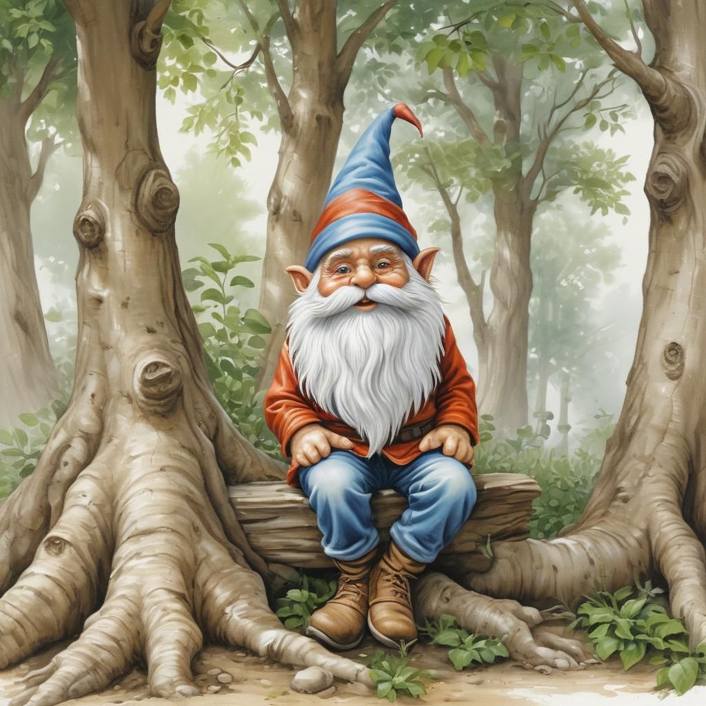 Gnome Enjoying Sunlight in Coquette Style 3D Rendering