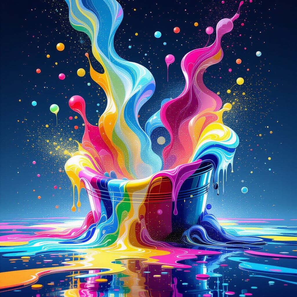 Vibrant AI Data Forms Popping from Screen as 3D Digital Art