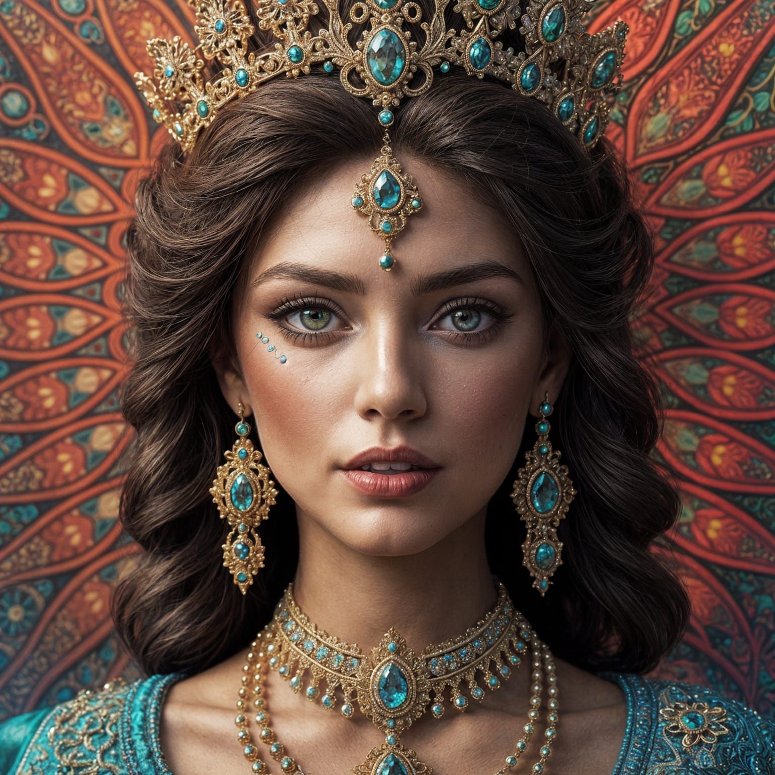 Radiant Goddess: A Hyperrealistic Portrait