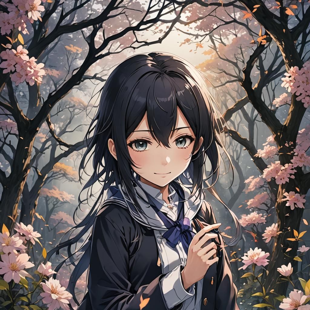 Emotional Anime Key Visual with Manga Elements