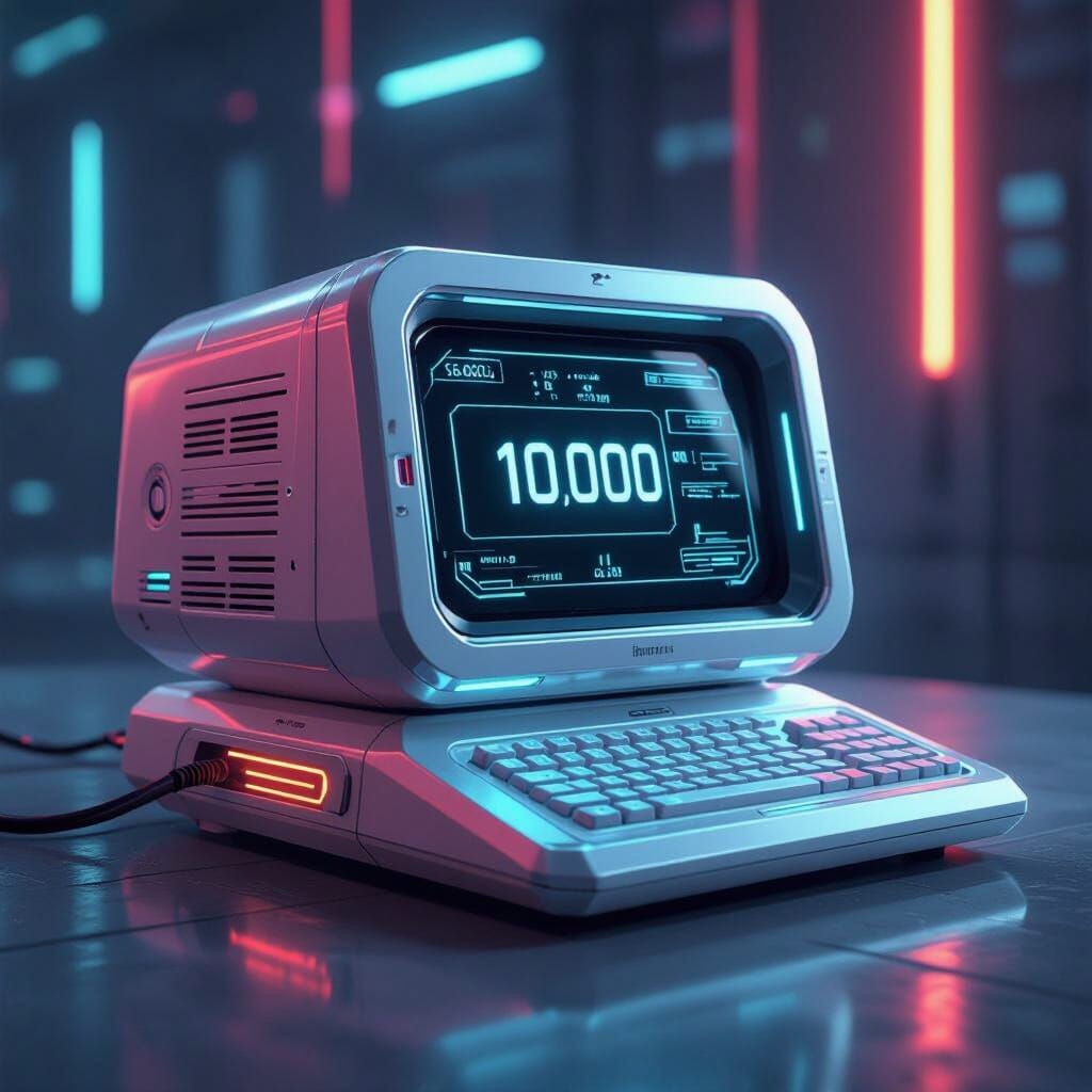 Retro-Futuristic Computer in 1960s Style