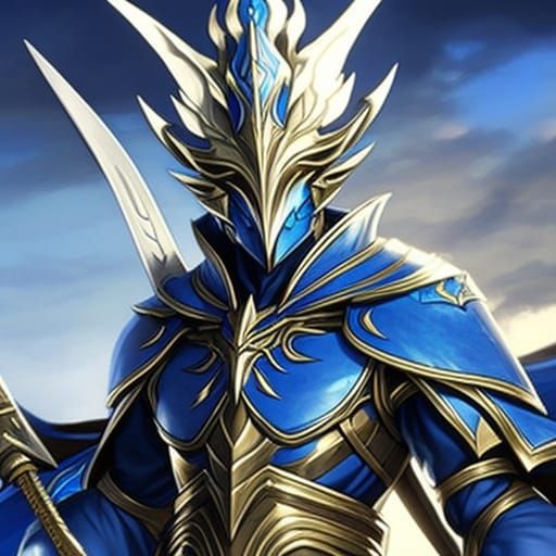 Dragon Knight with Spear: Dark Fantasy Concept Art