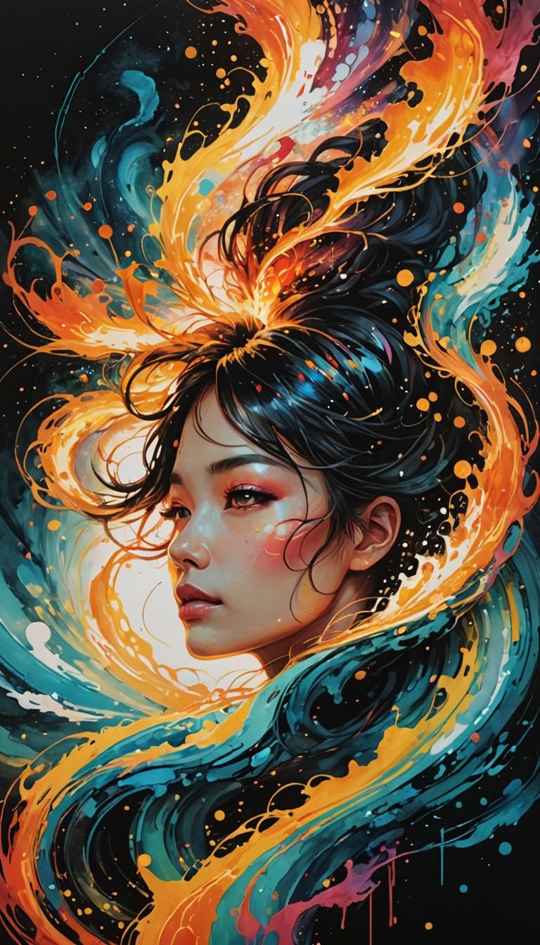 Vibrant Cosmic Energies Swirl in Dye-Transfer Print Masterpi...