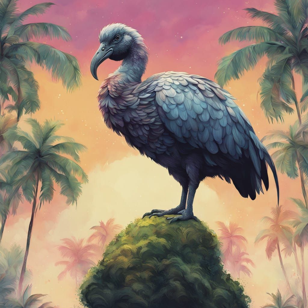 Dodo Bird in a 19th-Century Naturalist Illustration Style