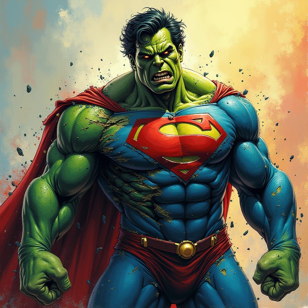 Superman Transforms into a Green Hulk in Hyper-Realistic Det...