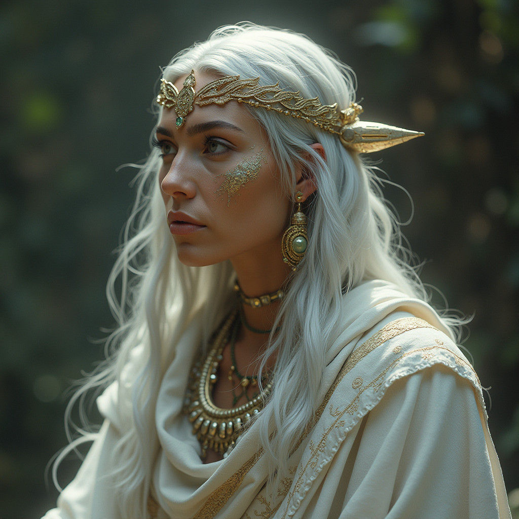 Lemurian Shaman with Crystal Headpiece