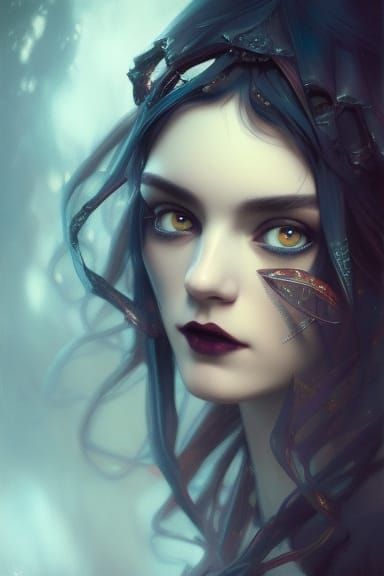 Gothic Fairy Portrait in Anime Style