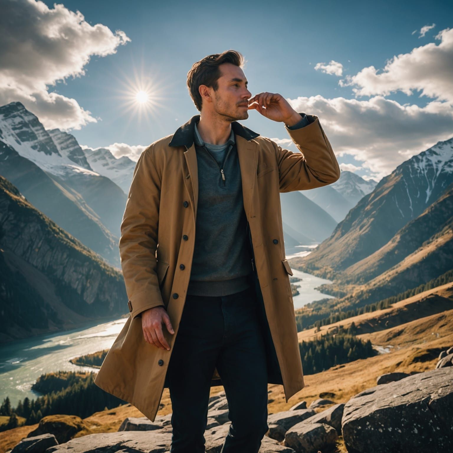 Man Reveals Sun and Moon Halves