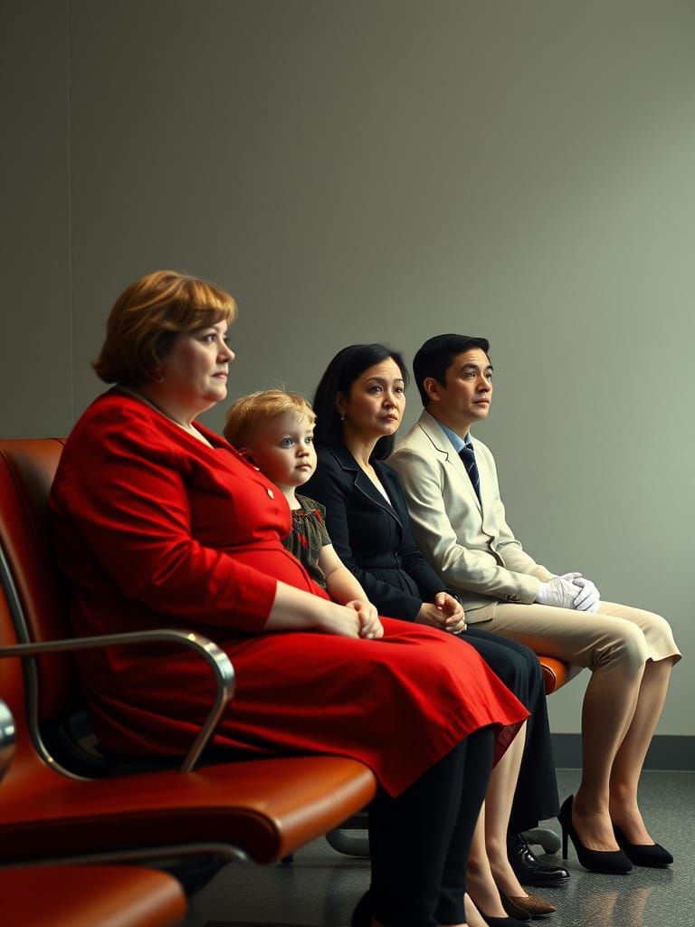 Waiting Room Scene in Leon Spilliaert Style
