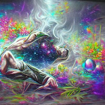 Holographic Cosmic Illustration in Astral Style