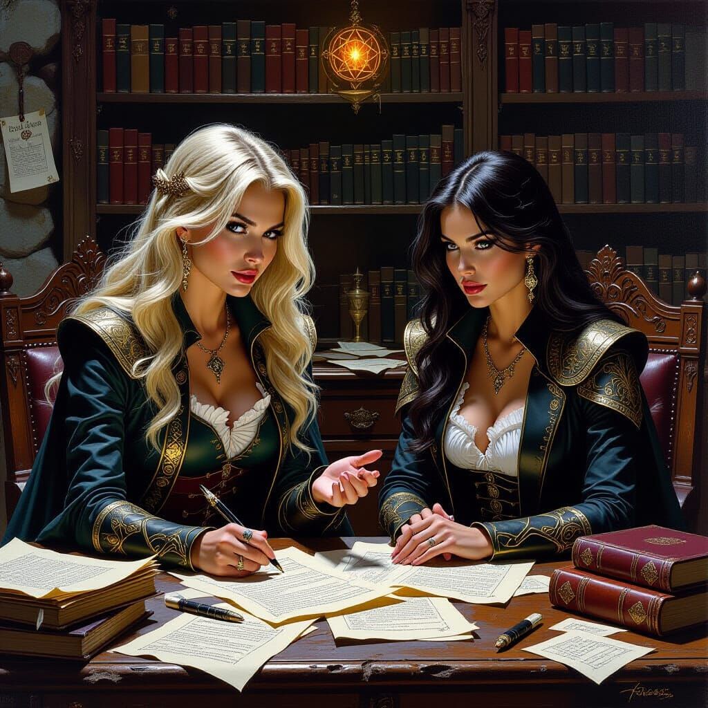 Mages at Work: Order vs Chaos in Oil Painting