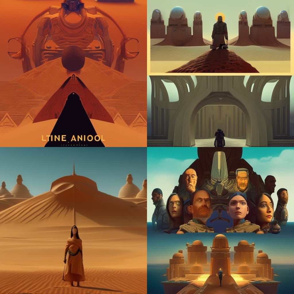Dune in Art Nouveau Style with Symmetrical Composition