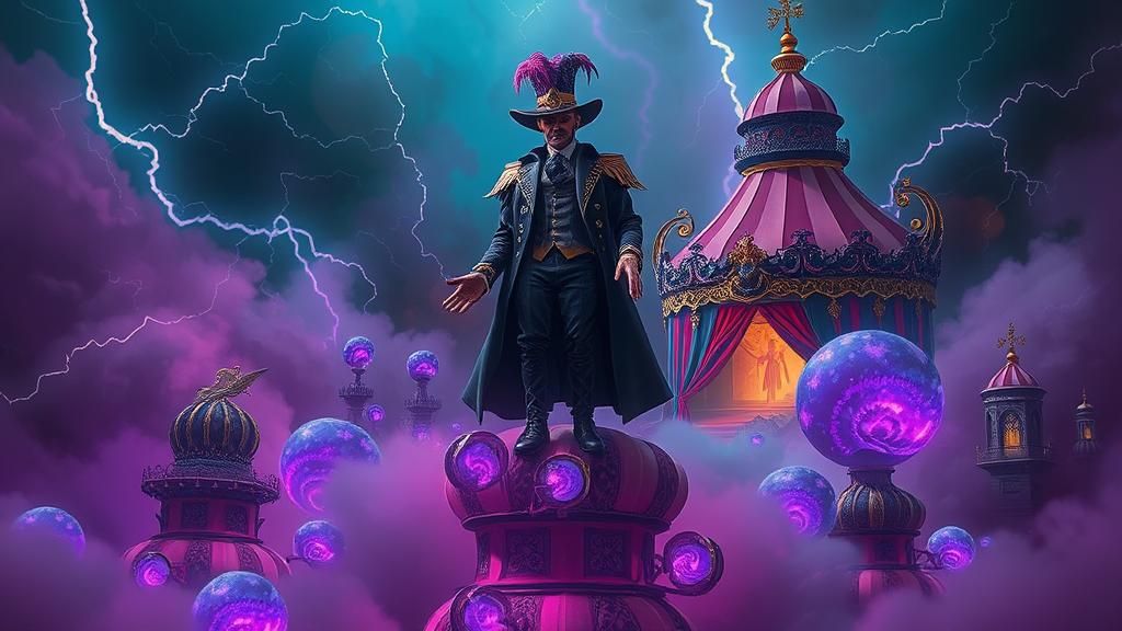 Baroque Ringmaster in a Surreal Circus Dreamscape