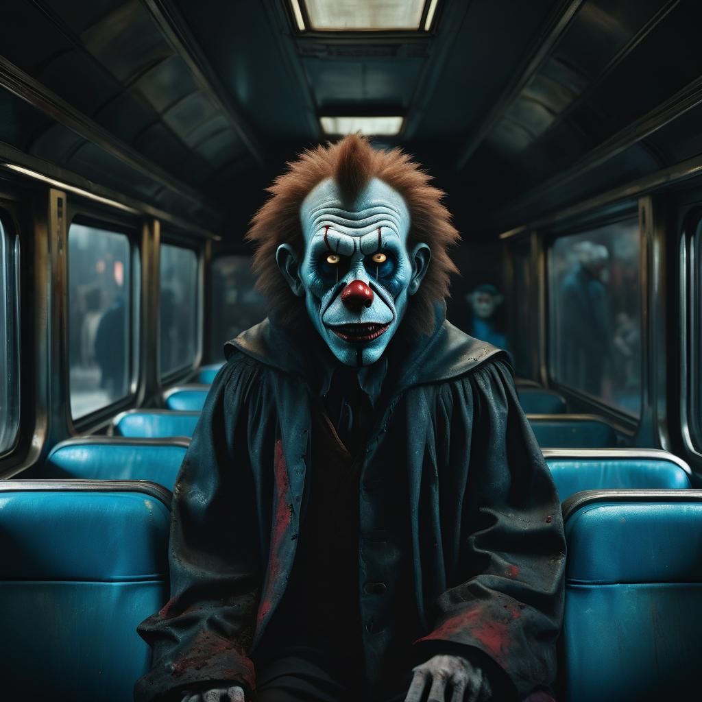 Surreal Train Car Nightmare in Dark, Golden Lighting