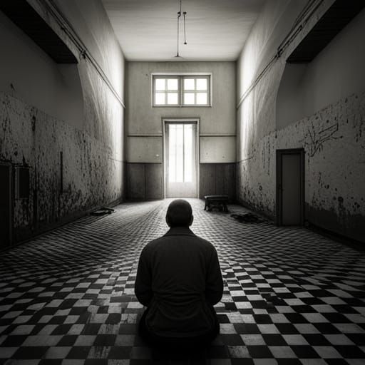 Sinister Asylum Scene in Detailed Fantasy Art Style