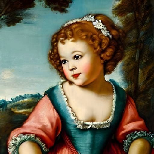 Elegant Portrait in the Style of Gainsborough