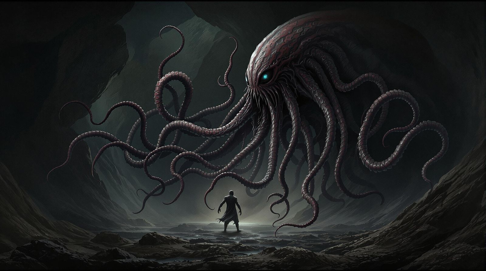 Ethereal Tentacles Unleash Existential Dread in Dark, Biomec...