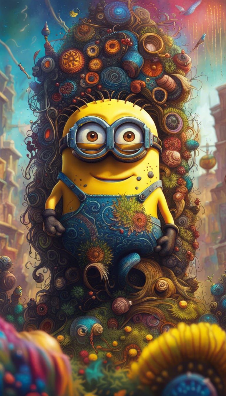 Bob the Minion Inspires Happiness: Fantasy Art