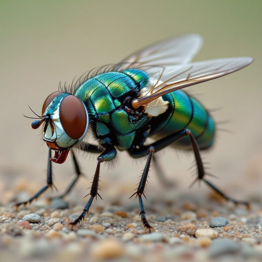 Detailed Macro Image of a Fly