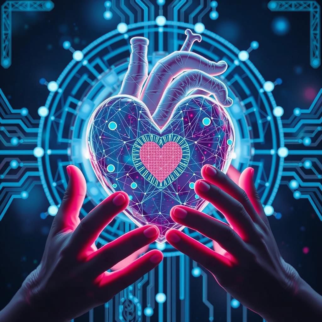 Vibrant Pink Heart in Neon Light