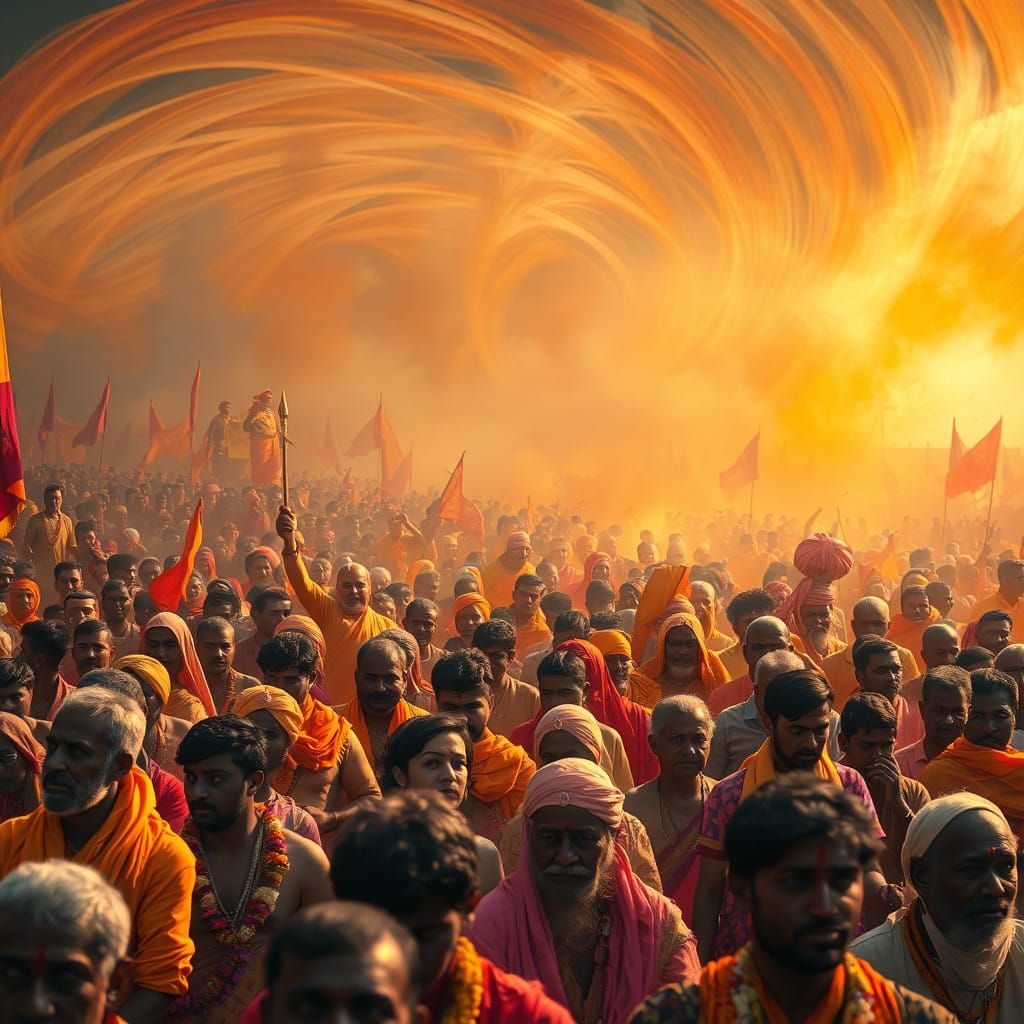 Vibrant Maha Kumbh Mela Festival Scene in Hyperrealistic Det...