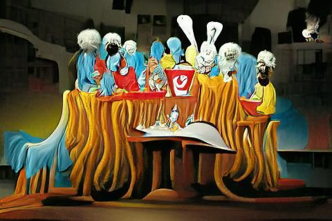 Dr. Seuss Style Last Supper Illustration