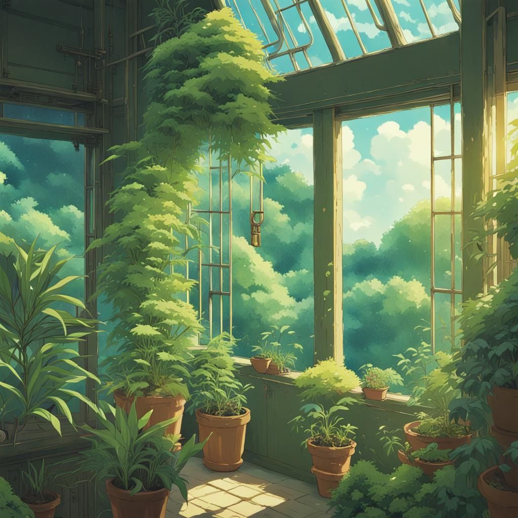 Plants in Studio Ghibli Anime Style