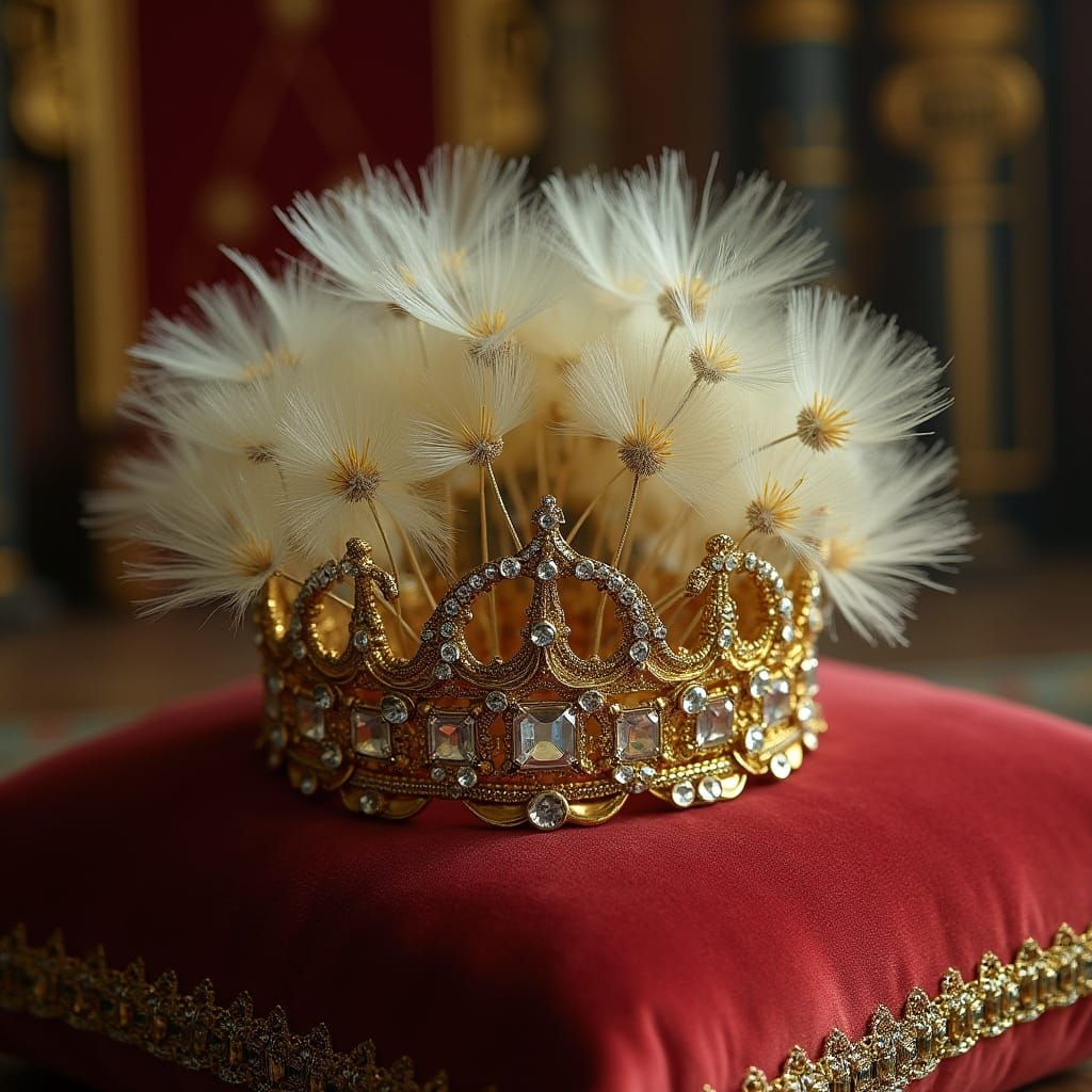 Luxurious Dandelion Crown in Grand Throne Room Style