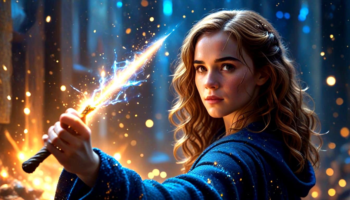 Stardust Spell Cast by Carved Wooden Wand