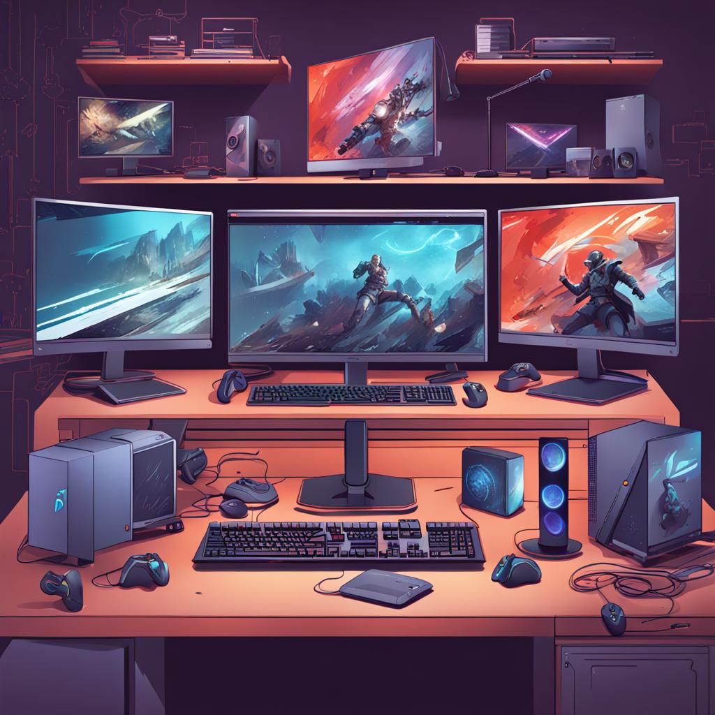 Sleek Gaming PCs with Multiple Monitors