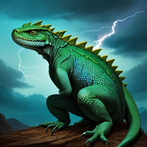 Colorful Fantasy Thunder Lizard