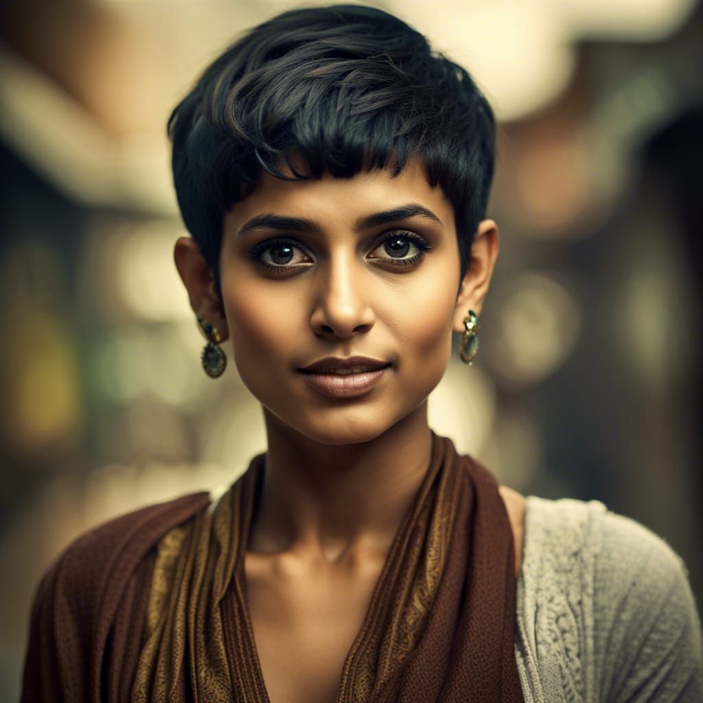 Hyperrealistic Portrait of a Young Indian Woman