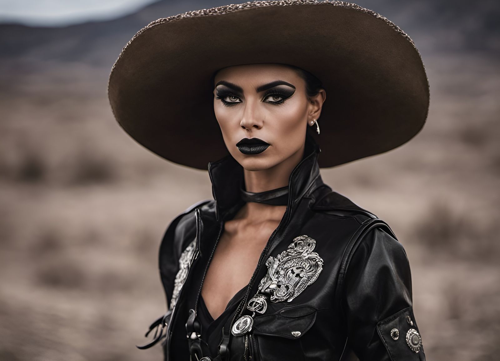 Amish Superhero in Desert Storm, Photographic Style