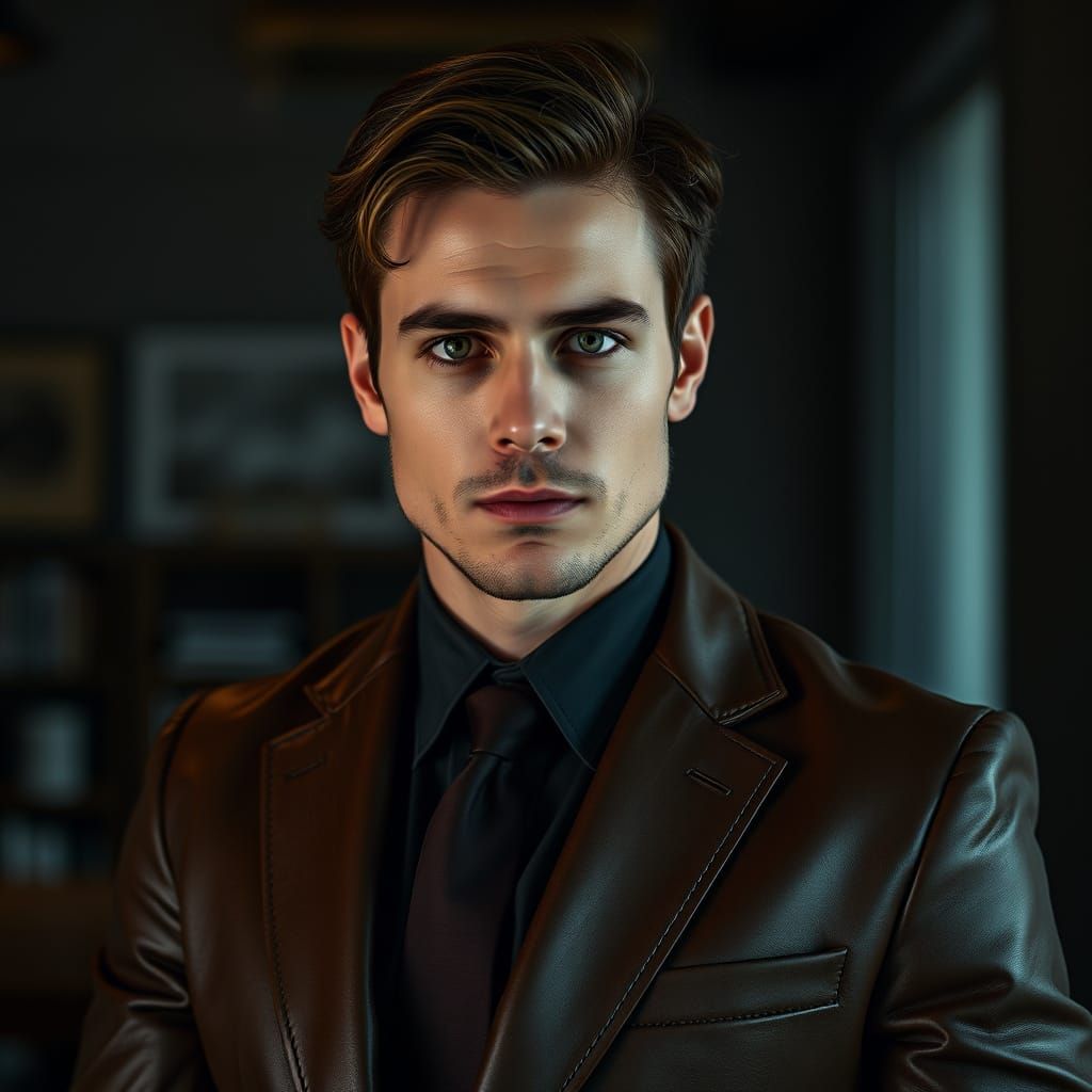 Man in Leather Suit: Cinematic Hyperrealism