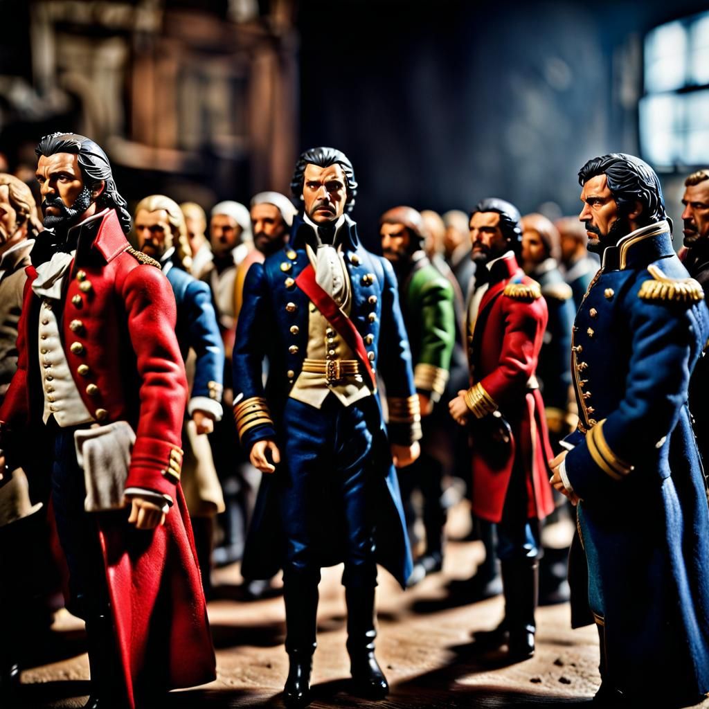 Les Miserables Action Figures in Hyperrealistic Style