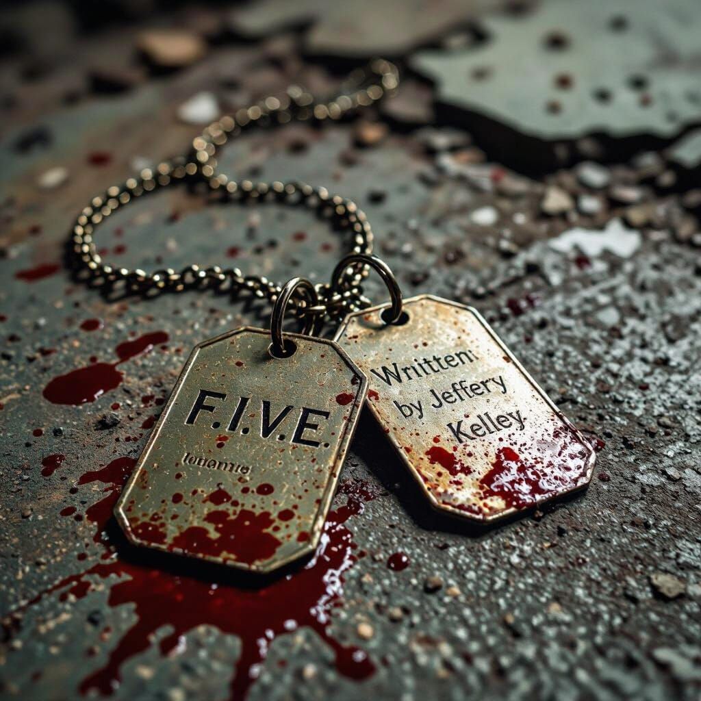 Tarnished Dog Tags on Concrete Floor