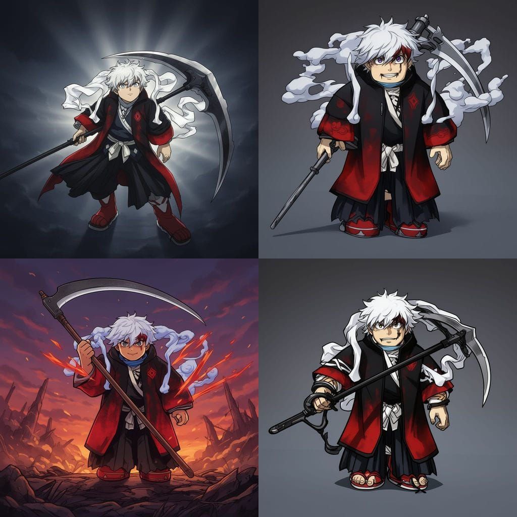 Anime Character with Scythe, Studio Trigger Style