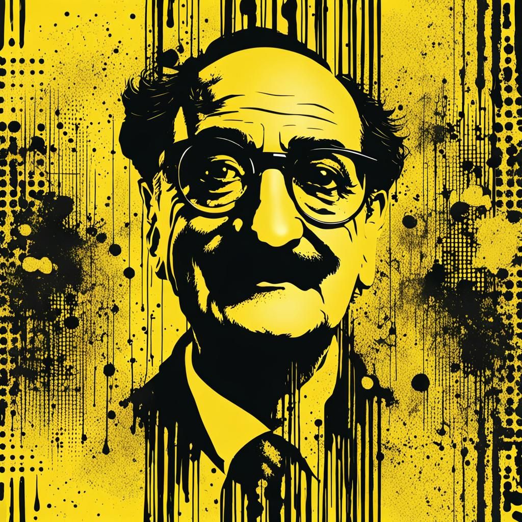 Groucho Marx Ink Splatter Pop Art Portrait