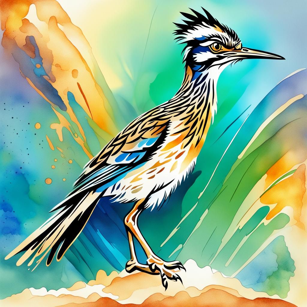 Vibrant Roadrunner in Harmony with Nature