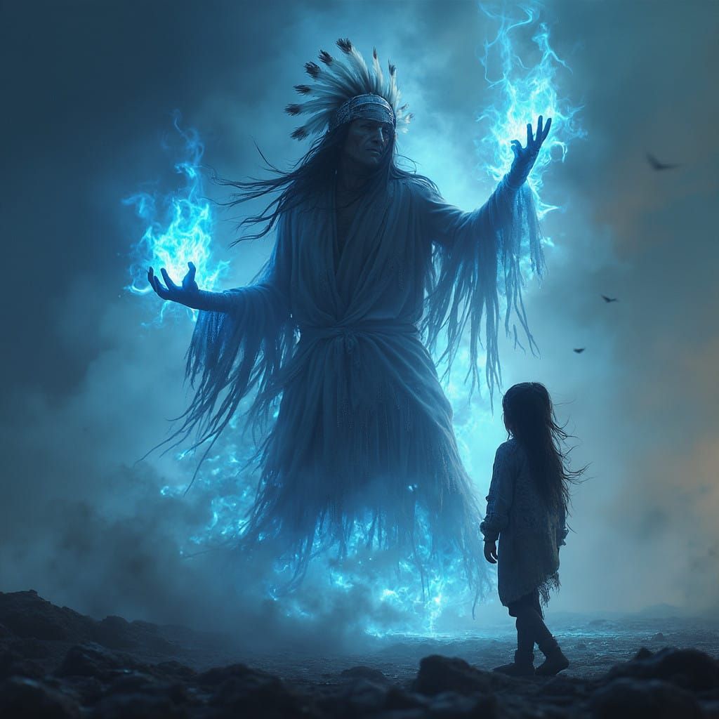 Ethereal Dance of Native American Spirits